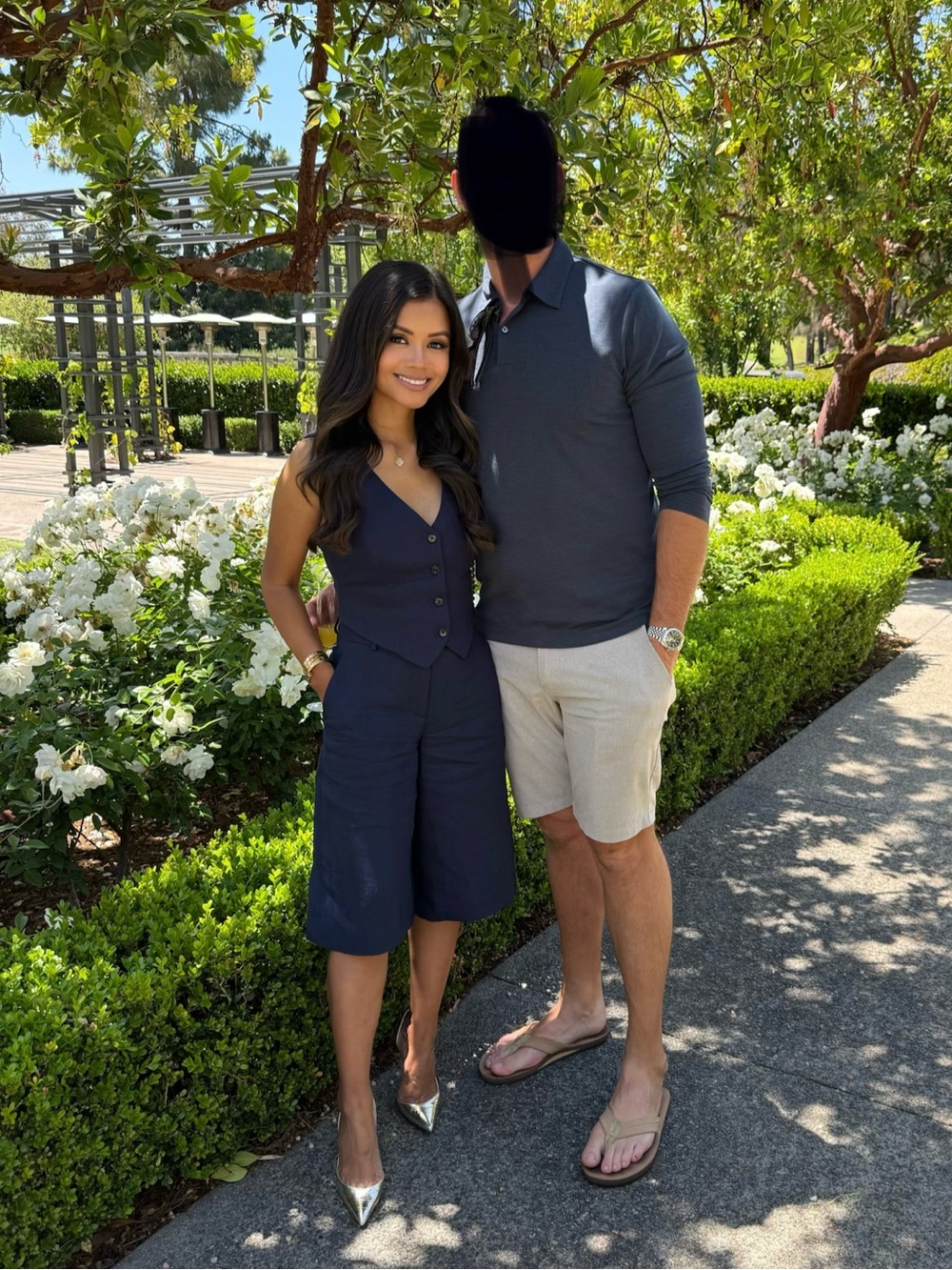 Aritzia Wilfred Pacino Vest + Babaton Parkview Shorts Set Navy 00/XXS
